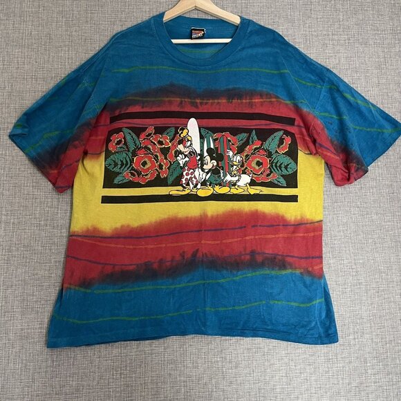 Vintage Disney Unlimited Shirt Men XXL Tie Dye Jem Mickey Goofy Donald Surfboard - Picture 4 of 16
